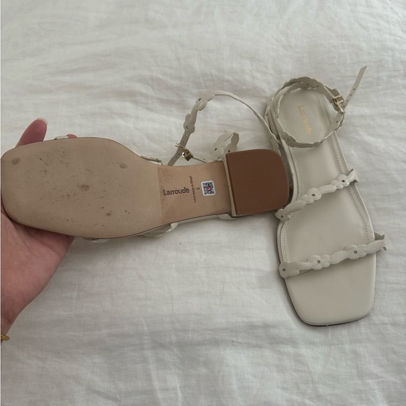 Larroude Flat Strappy Ivory Sandals - Size 8, Ivory (worn once) - Picture 9 of 9
